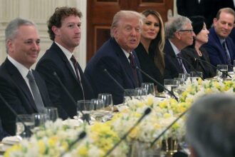 President Trump Holds Dinner For Tech And Business Leaders At The White House