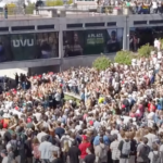 Crowd at Charlie Kirk event at Utah Valley University