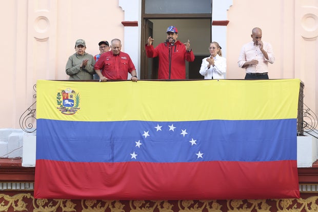 Bolivarian Militia of Venezuela and supporters of Chavismo march in Caracas