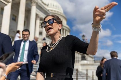 Rep. Nancy Mace speaks to reporters following votes on Capitol Hill on Sept. 11, 2025.
