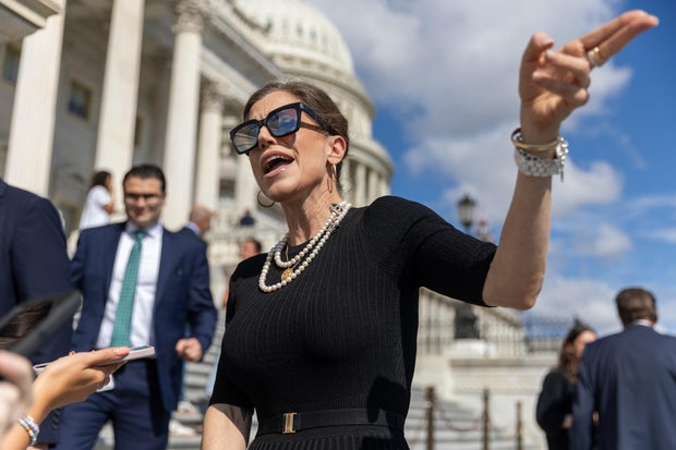 Rep. Nancy Mace speaks to reporters following votes on Capitol Hill on Sept. 11, 2025.