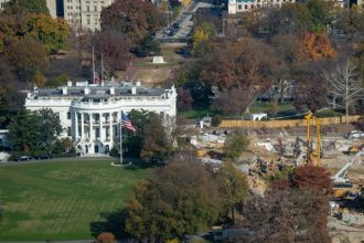 Construction Continues On East Side Of White House Complex