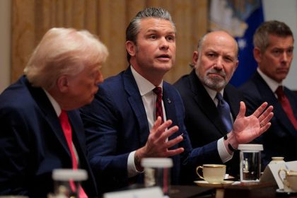 Secretary of Defense Pete Hegseth speaks during a Cabinet meeting at the White House in Washington, D.C., on Dec. 2, 2025.