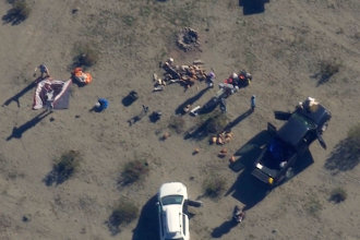 Surveillance footage allegedly showing members of a far-left anti-government group preparing to construct and test bombs in the California desert, as released by the Justice Department on Monday, Dec. 15, 2025.