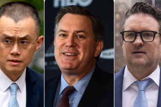Photos of Changpeng Zhao, Timothy Leiweke, and Trevor Milton